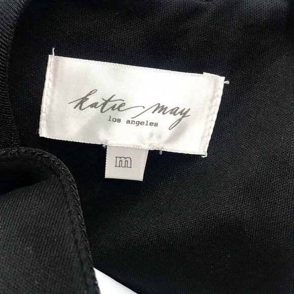 Katie May A Cut Above Gown M Asymmetric Mesh Cutout One Shoulder High Slit NWT - Picture 5 of 13